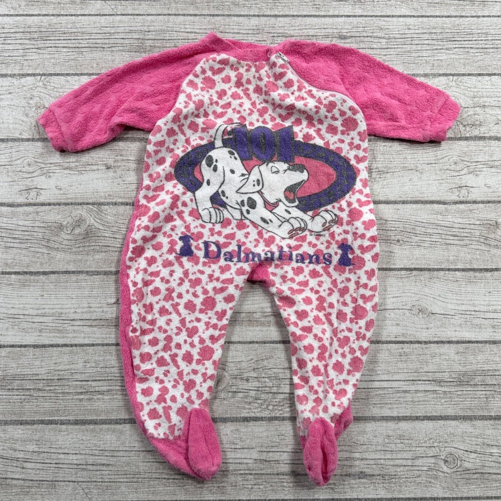 Vintage 90s Disney 101 Dalmatians Pajamas Baby 24M Pink Footed Sleeper Canada